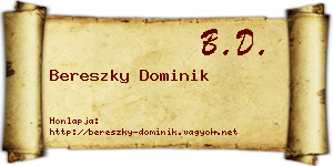 Bereszky Dominik névjegykártya