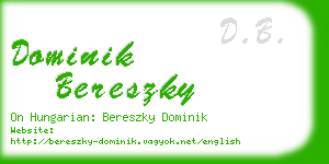 dominik bereszky business card